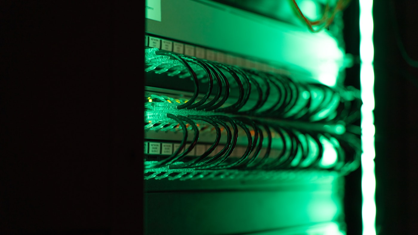 Cisco and Dell switching and routing infrastructure and cabling